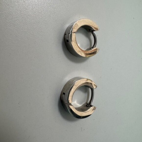 Men’s Earring Set – Studs + Hoops – Stainless / CZ – Bundle Deal - Picture 5 of 5